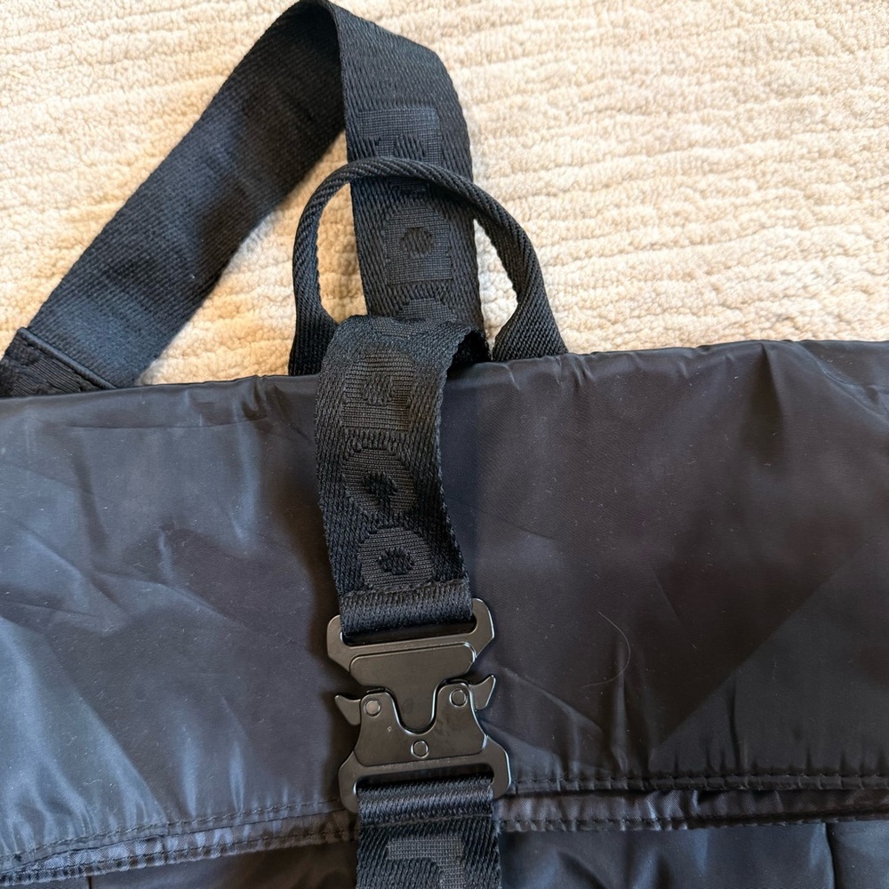 Paco Rabanne Padded Backpack Buckle Closure Recycled Material Black - Picture 4 of 6